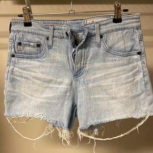 AG denim cutoff shorts, size 25